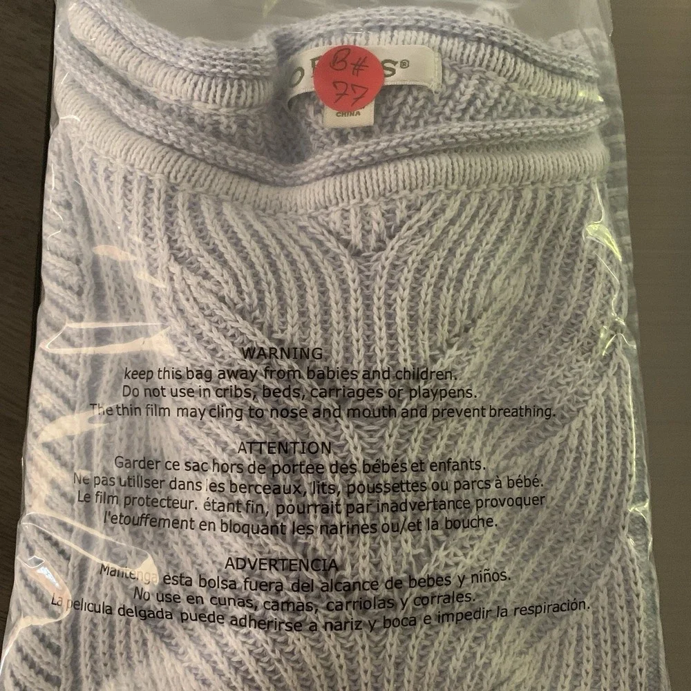 Orvis Sweater light purple Marled Cotton Cable Textured 3/4 Sleeve Lightweight S